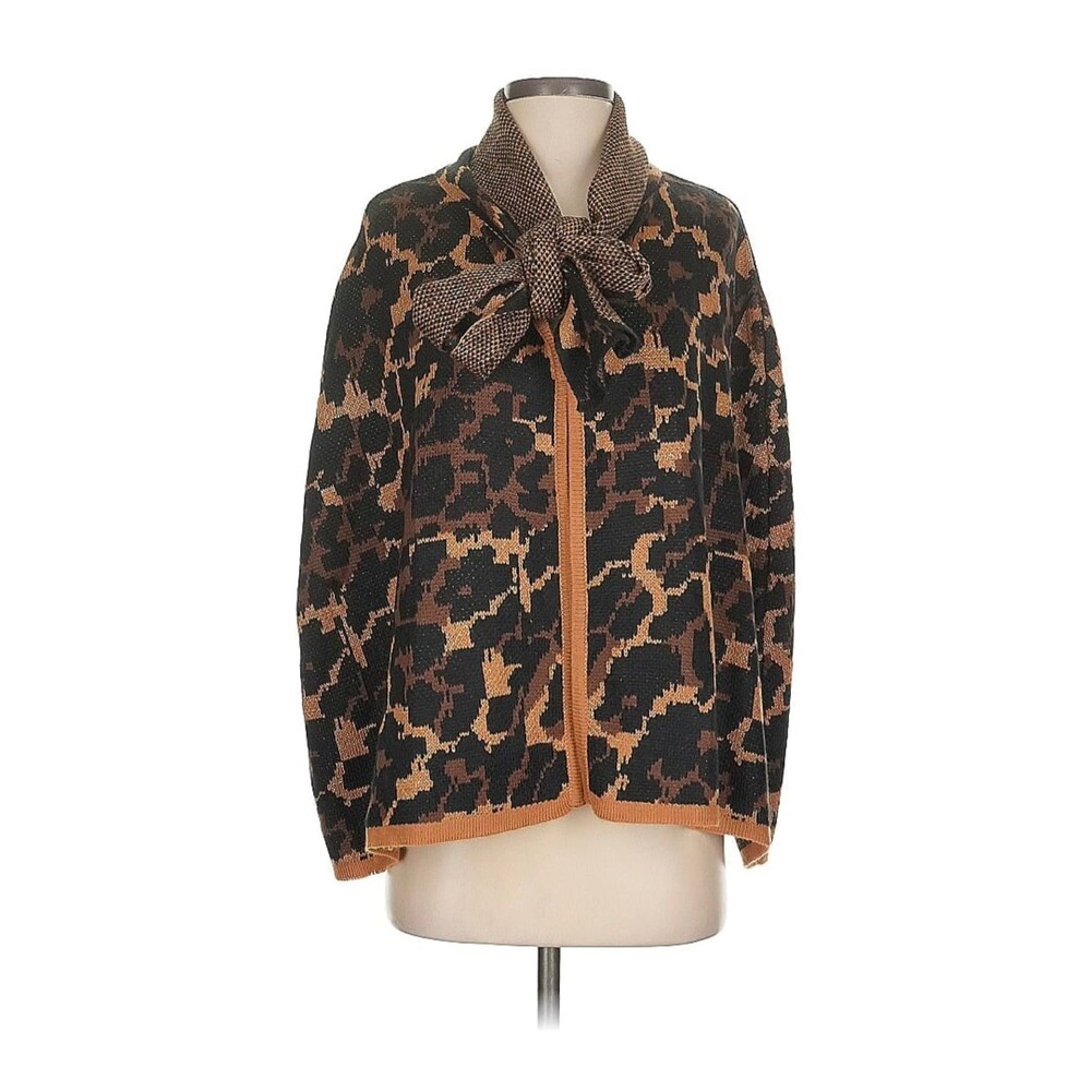 Betsey Johnson Leopard Sweater Cape Scarf Necktie One Size